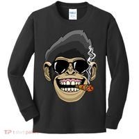 Monkey Smoking Cigar Kids Long Sleeve Shirt thumb 0