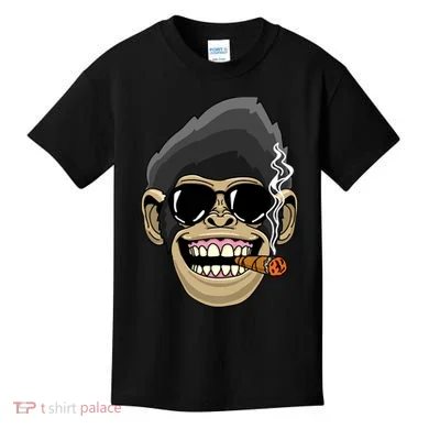 Monkey Smoking Cigar Kids T-Shirt