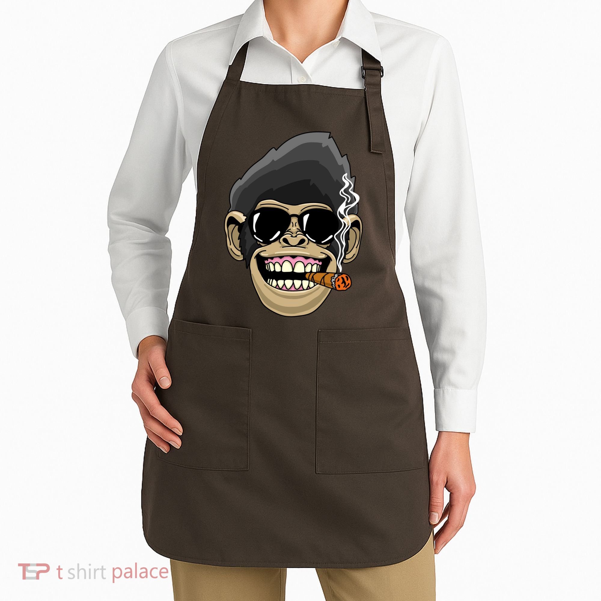 Monkey Smoking Cigar Apron