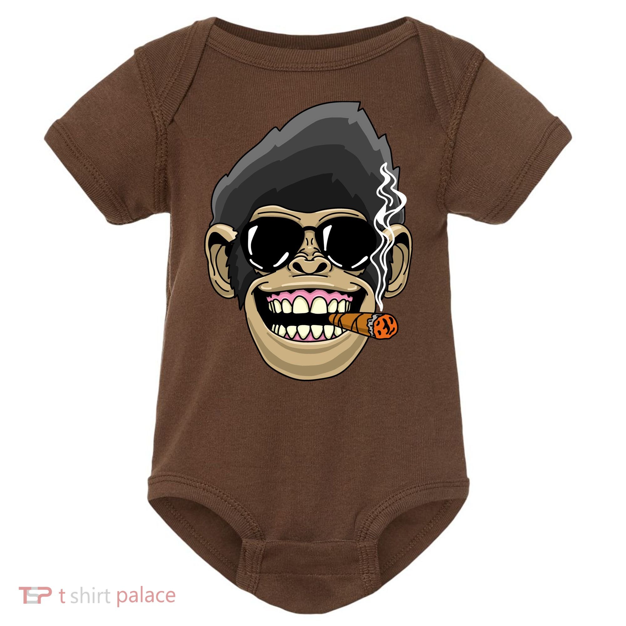 Monkey Smoking Cigar Baby Bodysuit