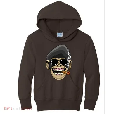 Monkey Smoking Cigar Kids Hoodie