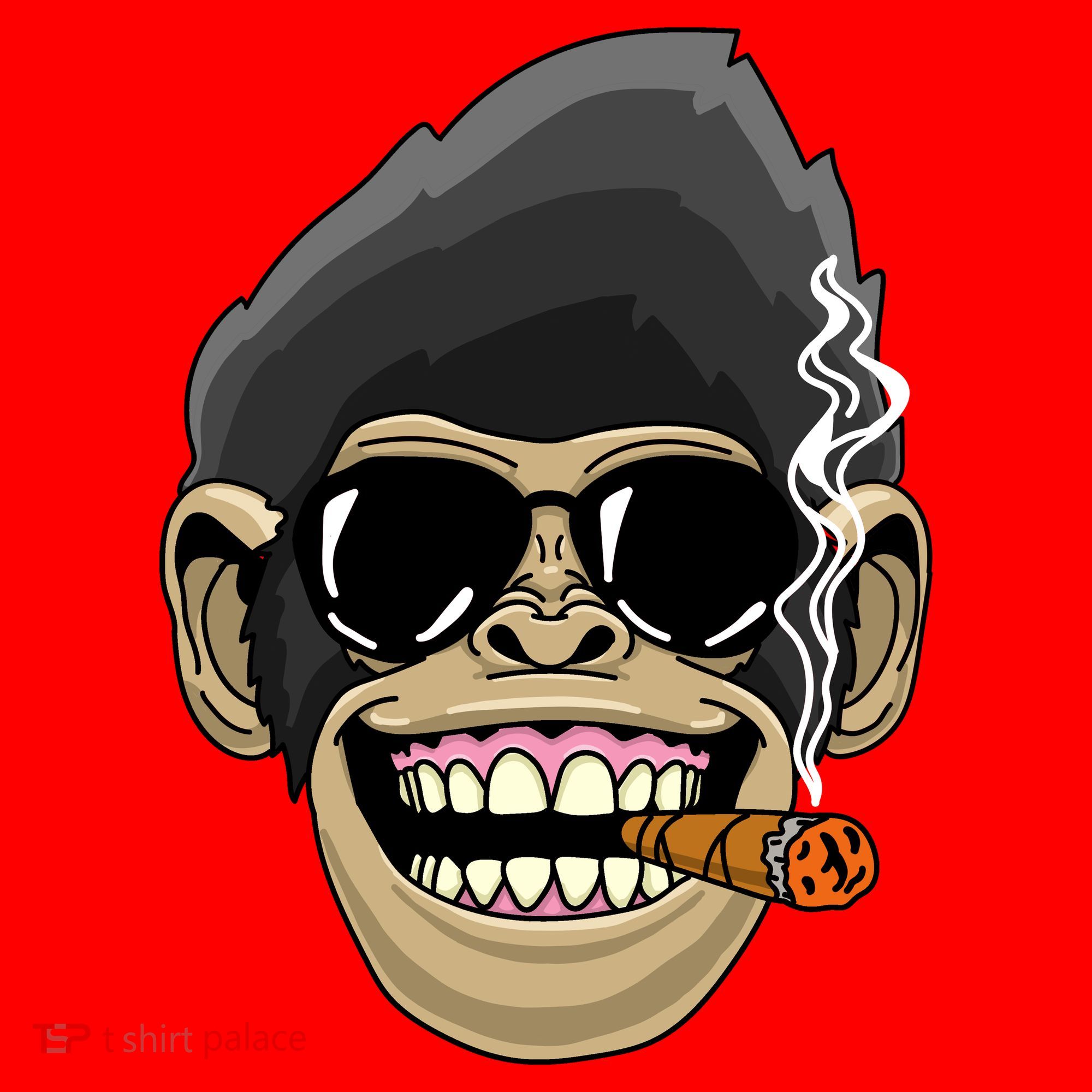 Monkey Smoking Cigar Santa Hat