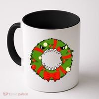 Monster Killer Christmas Wreath Coffee Mug thumb 0