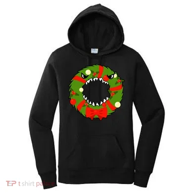 Monster Killer Christmas Wreath Women's Hoodie