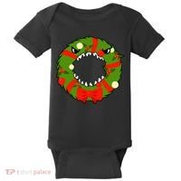 Monster Killer Christmas Wreath Baby Bodysuit thumb 0