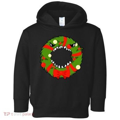 Monster Killer Christmas Wreath Toddler Hoodie