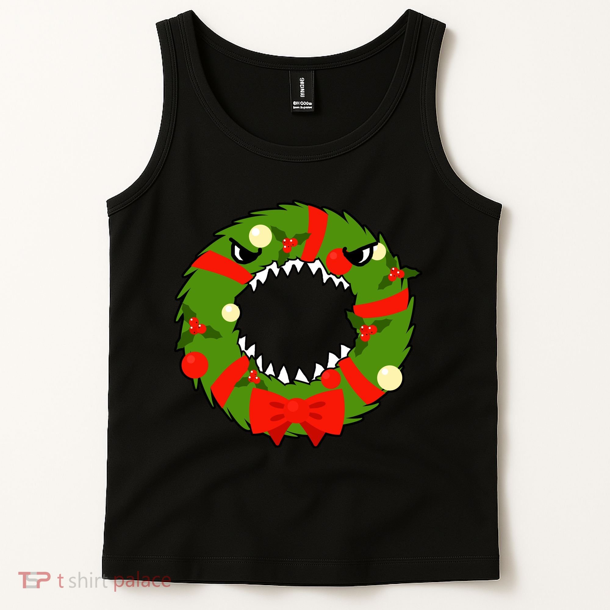 Monster Killer Christmas Wreath Tank Top