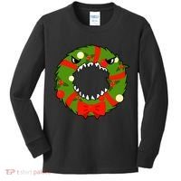 Monster Killer Christmas Wreath Kids Long Sleeve Shirt thumb 0