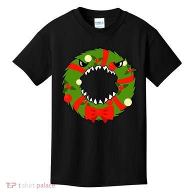 Monster Killer Christmas Wreath Kids T-Shirt