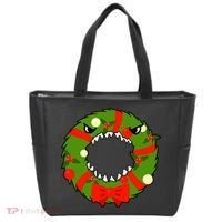 Monster Killer Christmas Wreath Tote Bag thumb 0