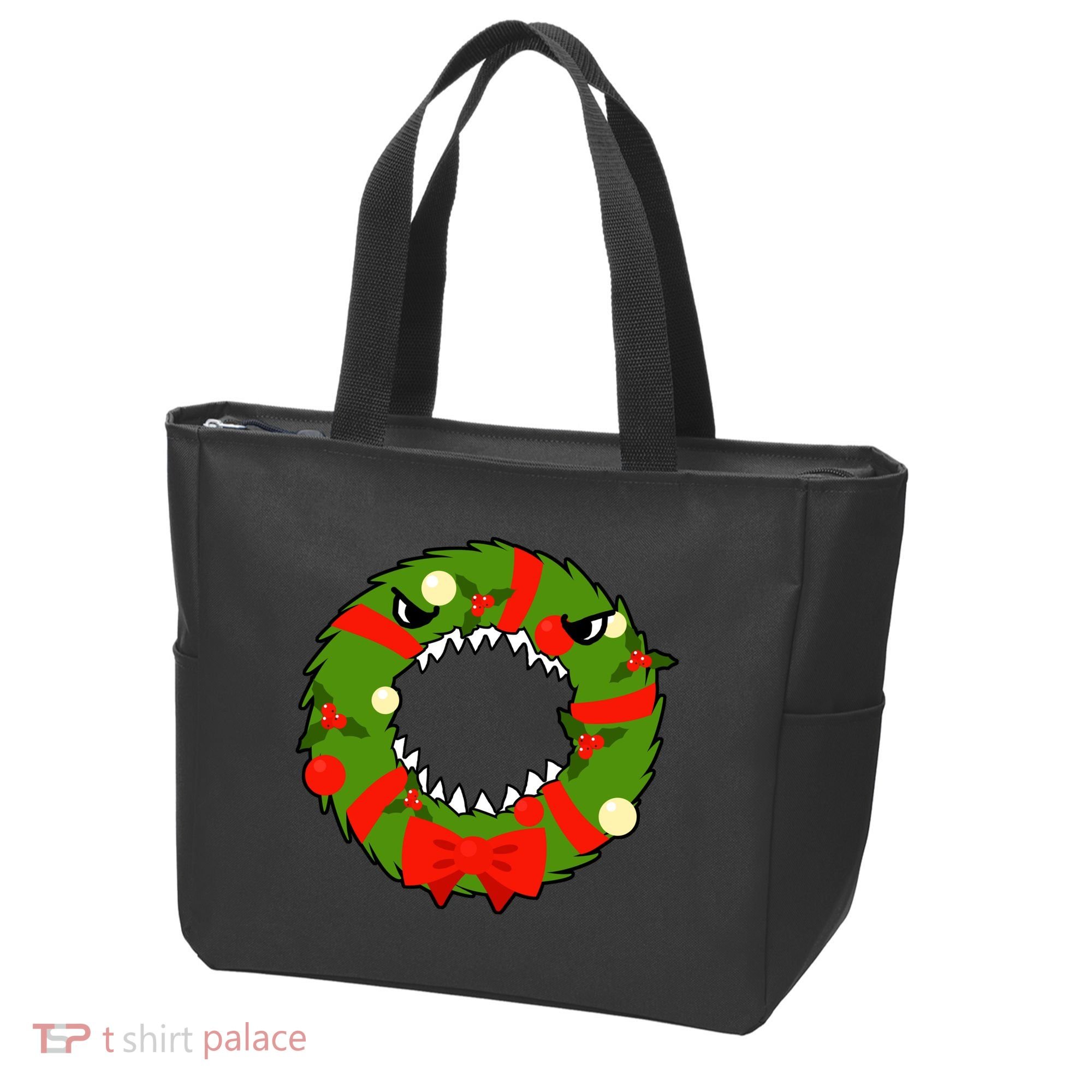 Monster Killer Christmas Wreath Tote Bag