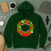 Monster Killer Christmas Wreath Hoodie thumb 3