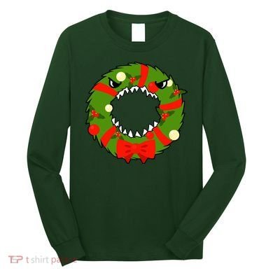 Monster Killer Christmas Wreath Long Sleeve Shirt