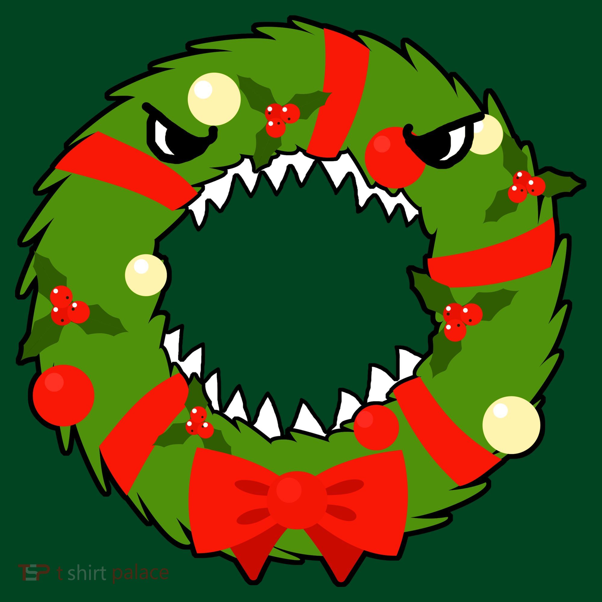 Monster Killer Christmas Wreath Apron