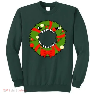 Monster Killer Christmas Wreath Sweatshirt