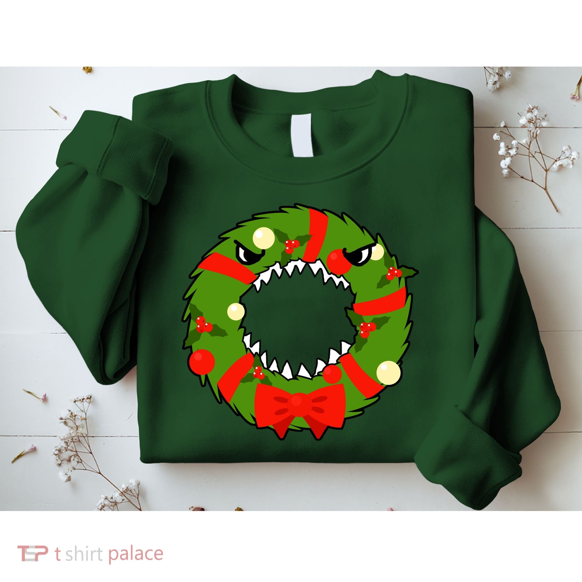 Monster Killer Christmas Wreath Sweatshirt