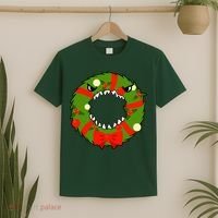 Monster Killer Christmas Wreath T-Shirt thumb 2