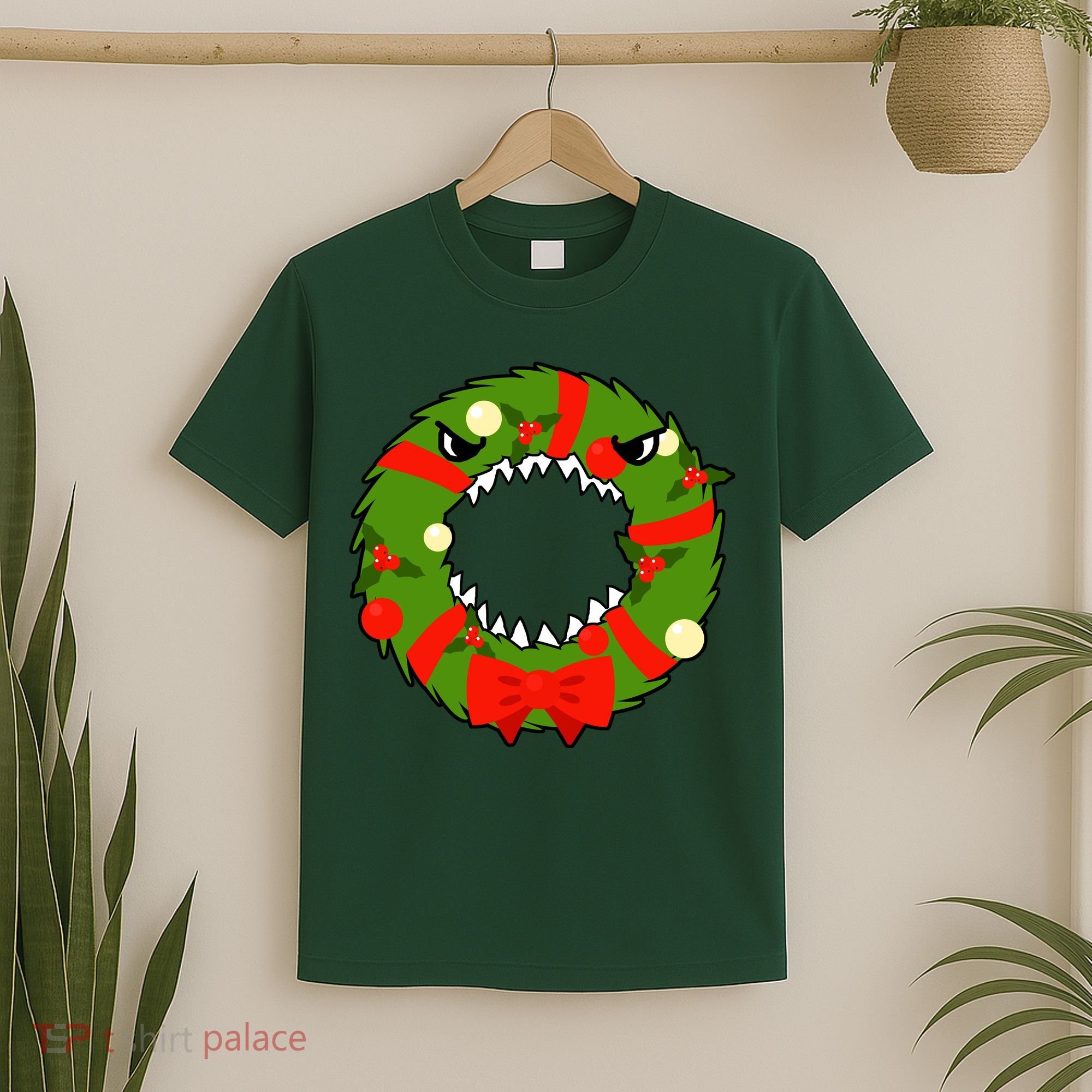 Monster Killer Christmas Wreath T-Shirt