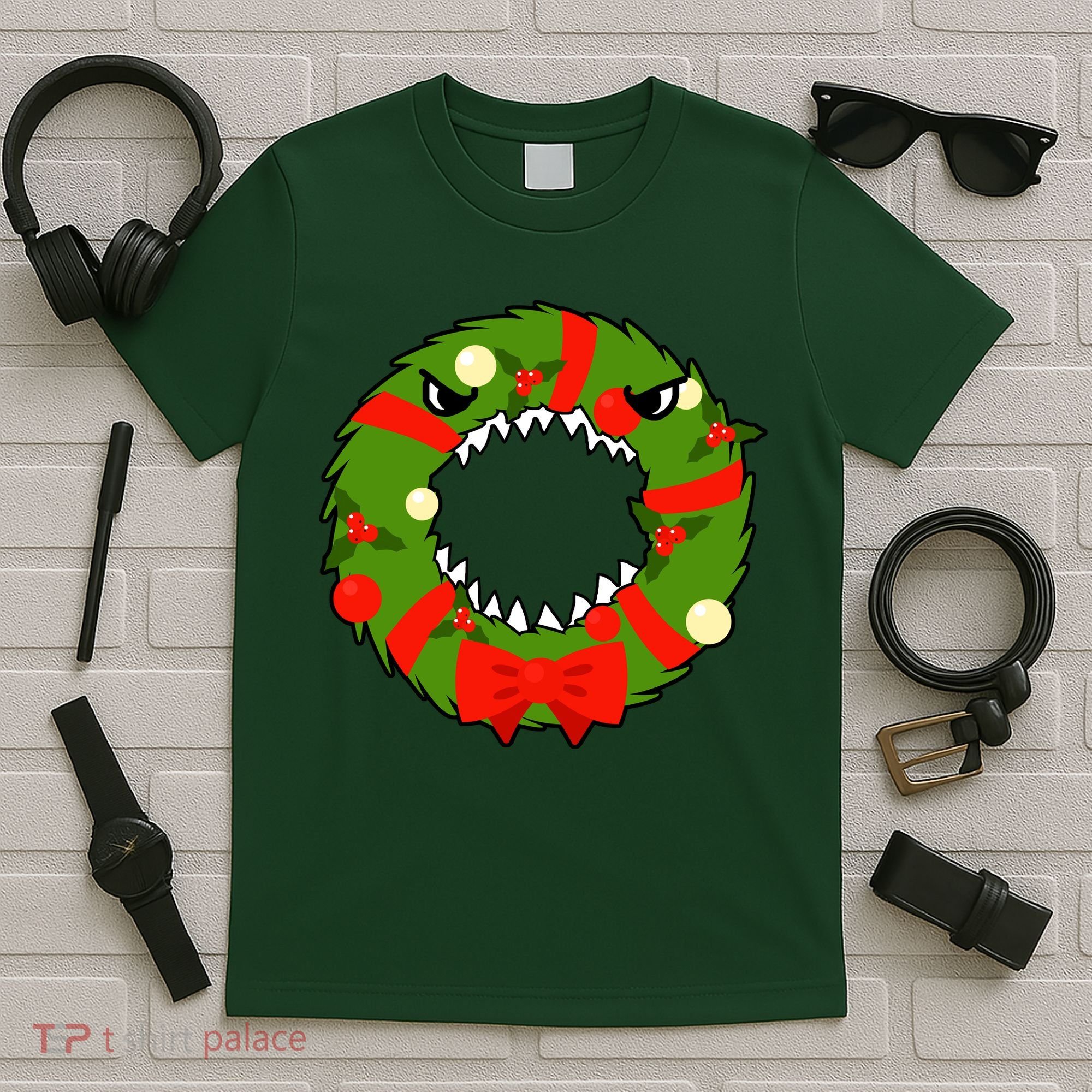 Monster Killer Christmas Wreath T-Shirt