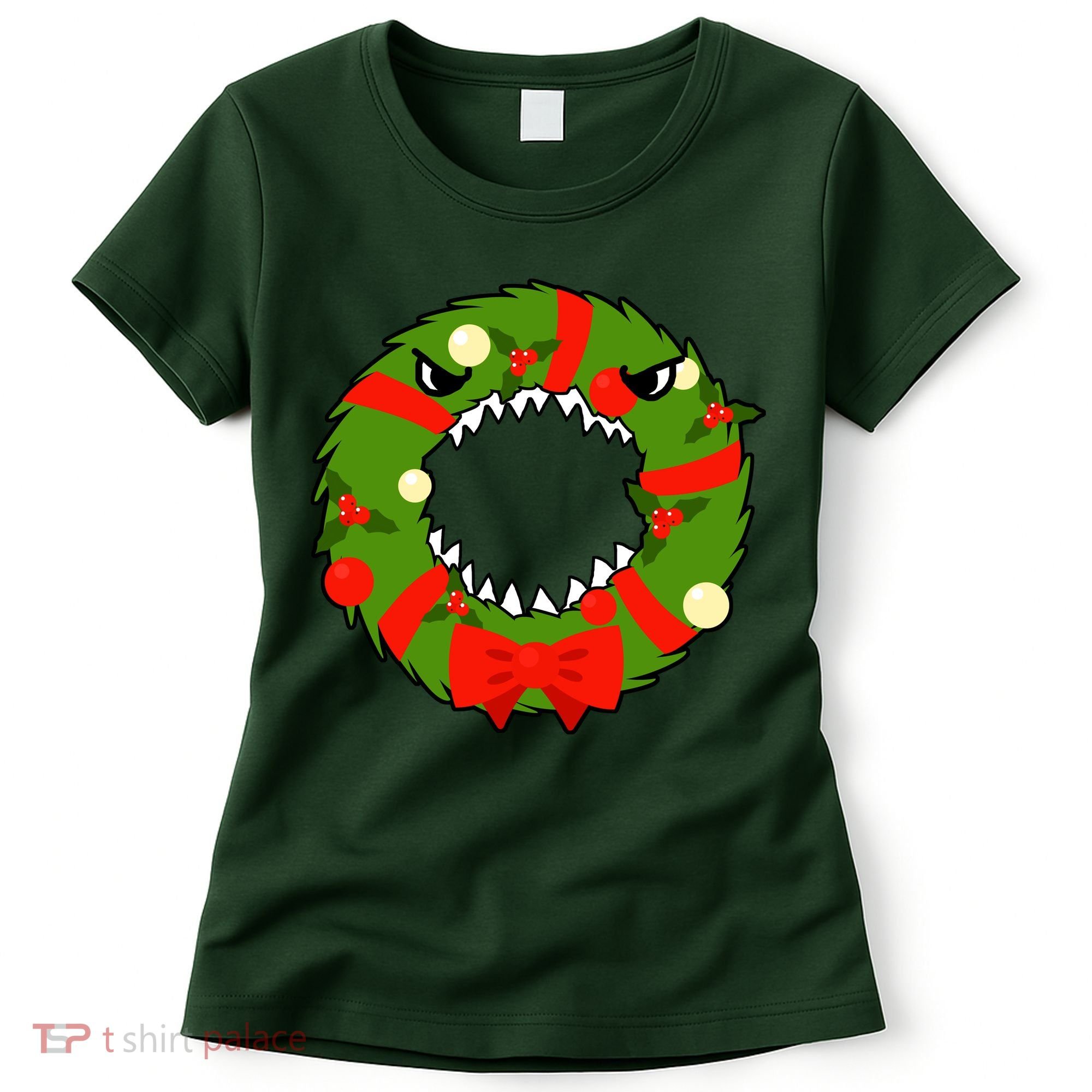 Monster Killer Christmas Wreath Women's T-Shirt
