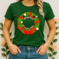 Monster Killer Christmas Wreath Women's T-Shirt thumb 2