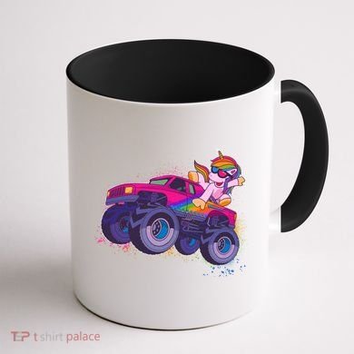 Monster Truck Unicorn Coffee Mug back