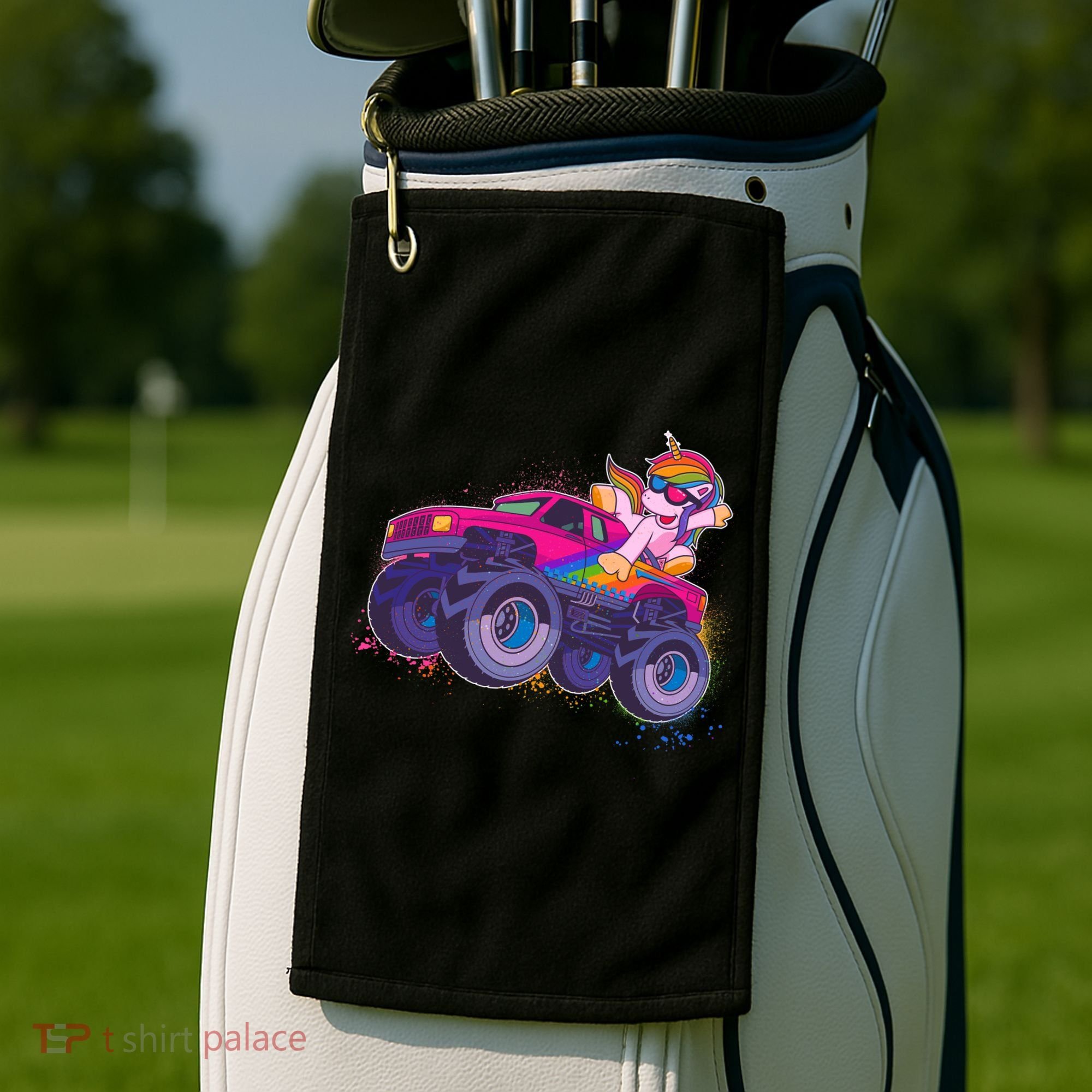 Monster Truck Unicorn Golf Towel