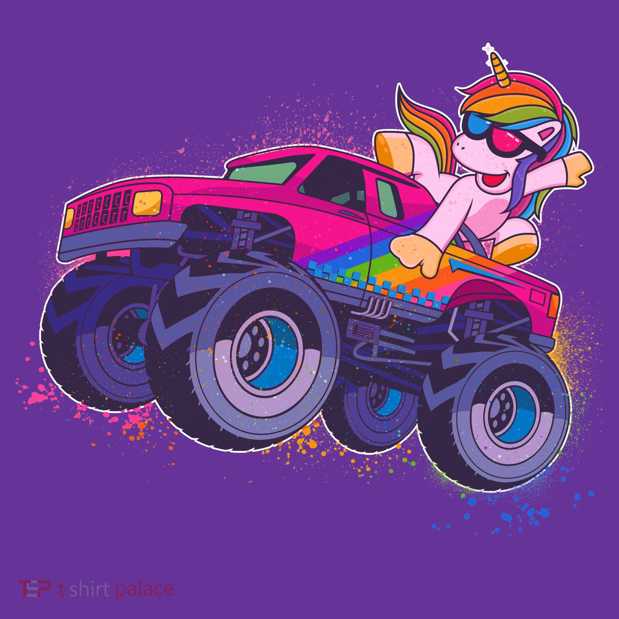 Monster Truck Unicorn Baby Bodysuit