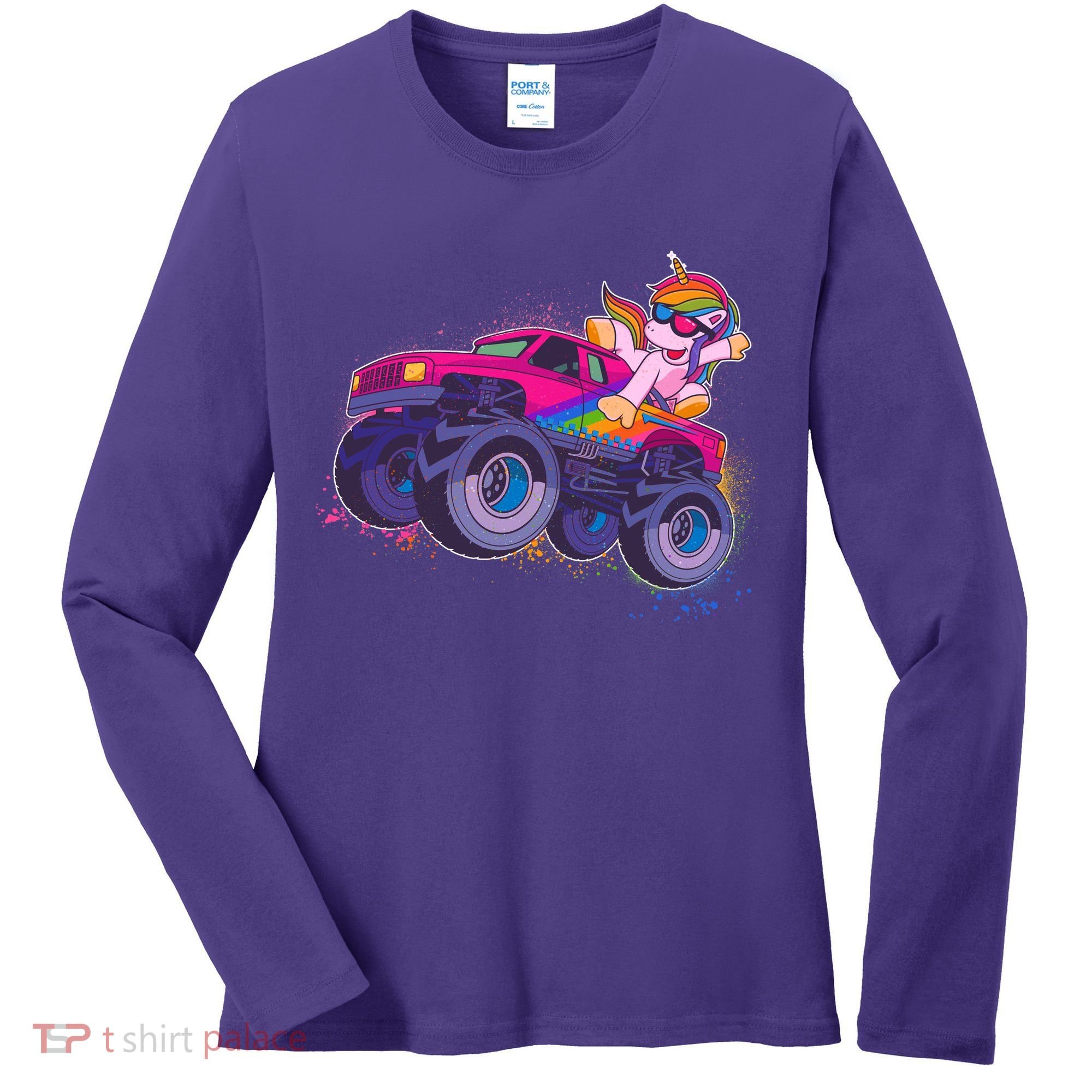 Monster Truck Unicorn Women's Long Sleeve Shirt