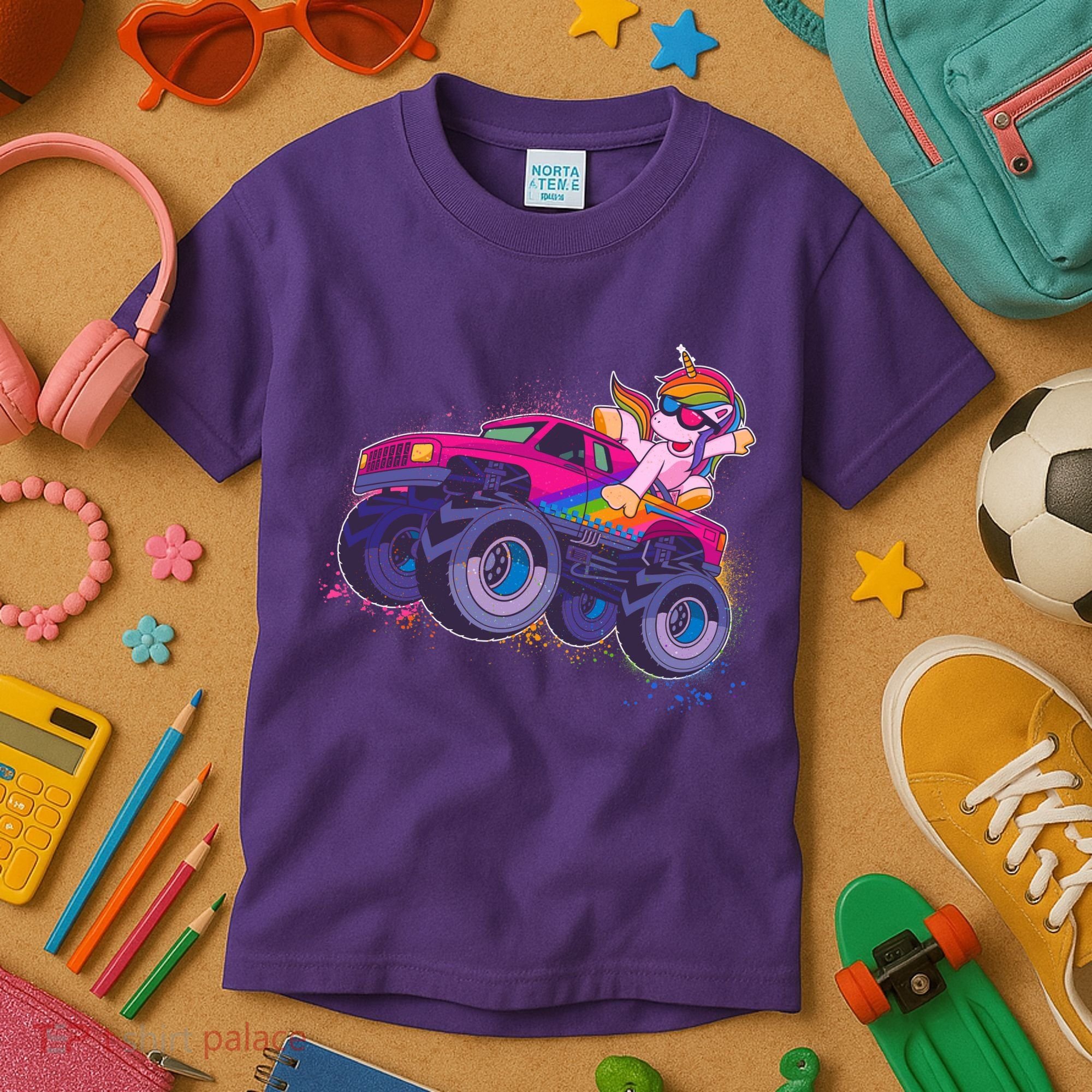 Monster Truck Unicorn Kids T-Shirt