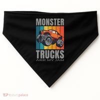 Monster Trucks Are My Jam USA-Made Doggie Bandana thumb 0