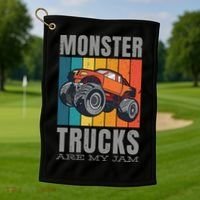 Monster Trucks Are My Jam Golf Towel thumb 1