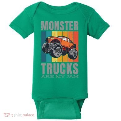 Monster Trucks Are My Jam Baby Bodysuit
