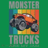 Monster Trucks Are My Jam Kids Hoodie thumb 5
