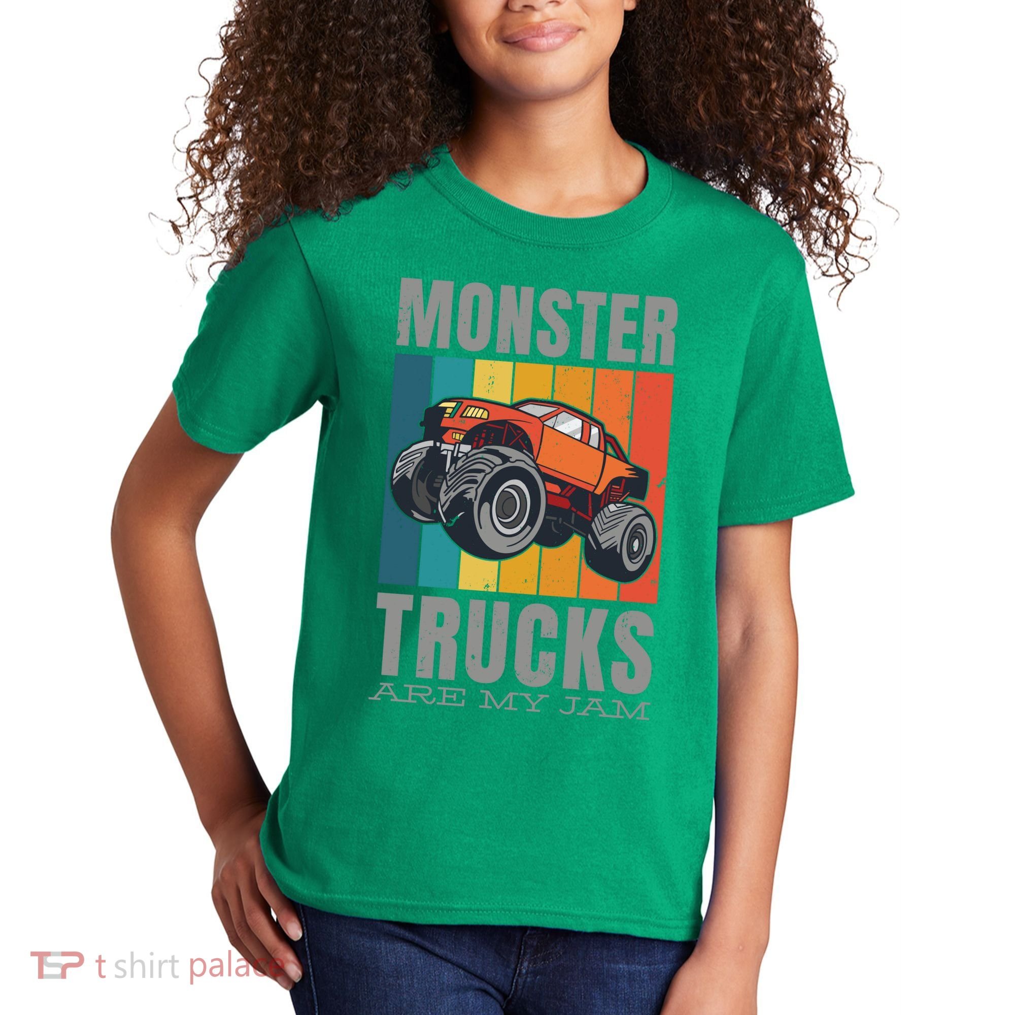 Monster Trucks Are My Jam Kids T-Shirt