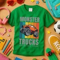 Monster Trucks Are My Jam Kids T-Shirt thumb 3