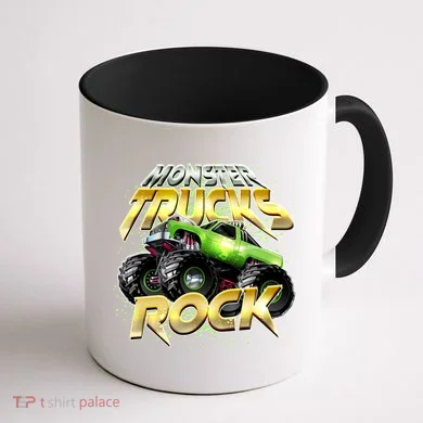 Monster Trucks Rock Coffee Mug back