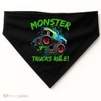 Monster Trucks Rule USA-Made Doggie Bandana thumb 0