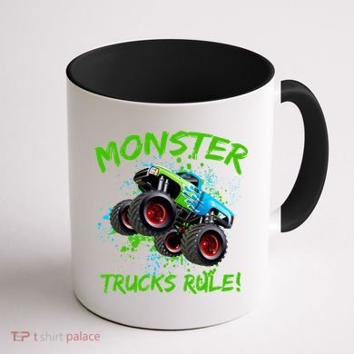 Monster Trucks Rule Coffee Mug back