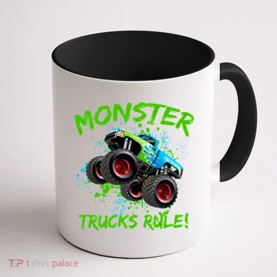 Monster Trucks Rule Coffee Mug back