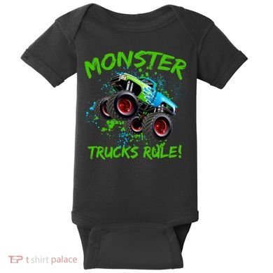 Monster Trucks Rule Baby Bodysuit