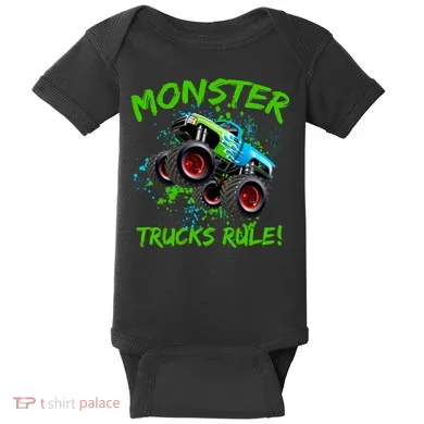 Monster Trucks Rule Baby Bodysuit