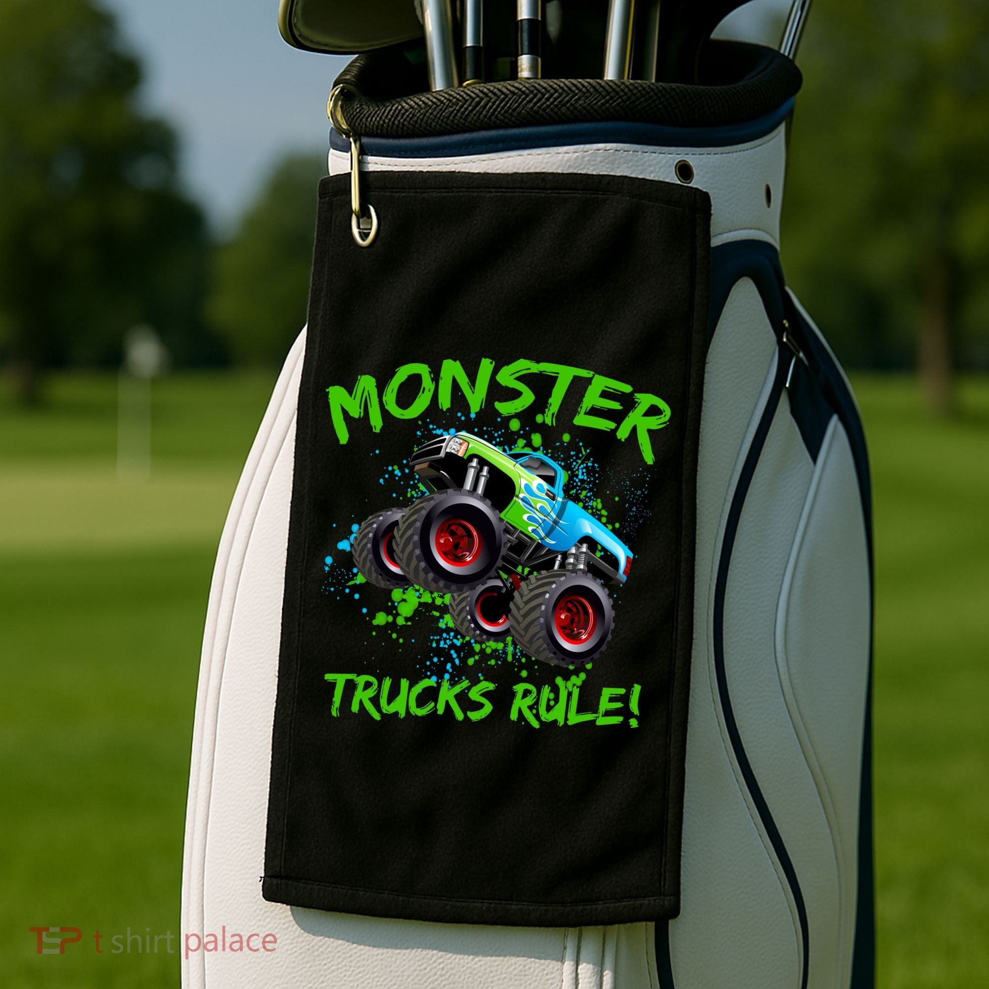 Monster Trucks Rule Golf Towel