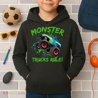 Monster Trucks Rule Kids Hoodie thumb 2