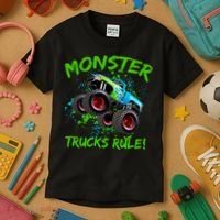 Monster Trucks Rule Kids T-Shirt thumb 3