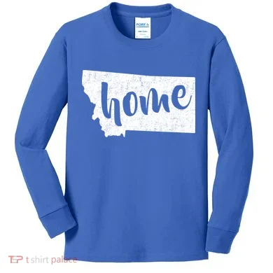Montana Home State Kids Long Sleeve Shirt