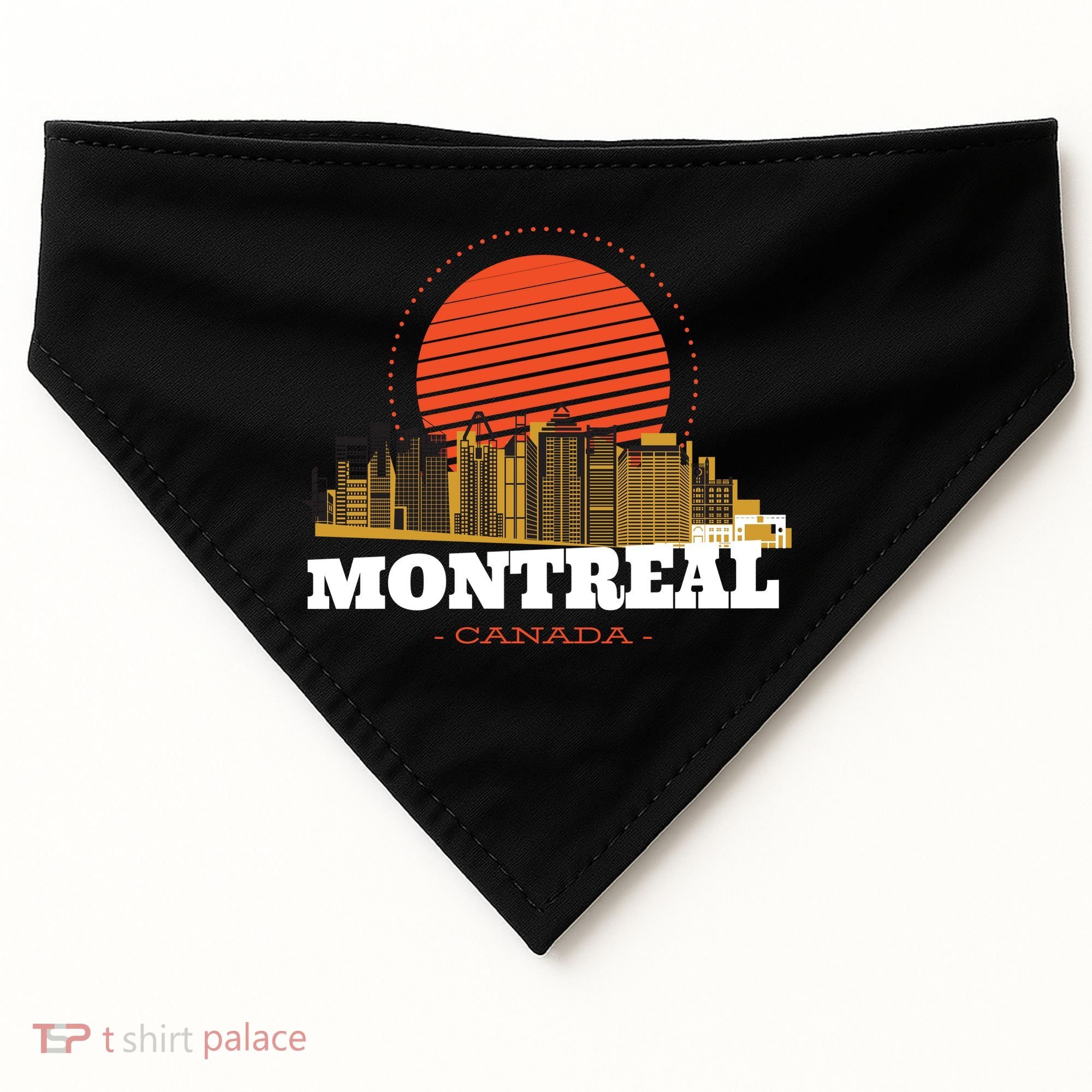 Montreal Canada Skyline USA-Made Doggie Bandana
