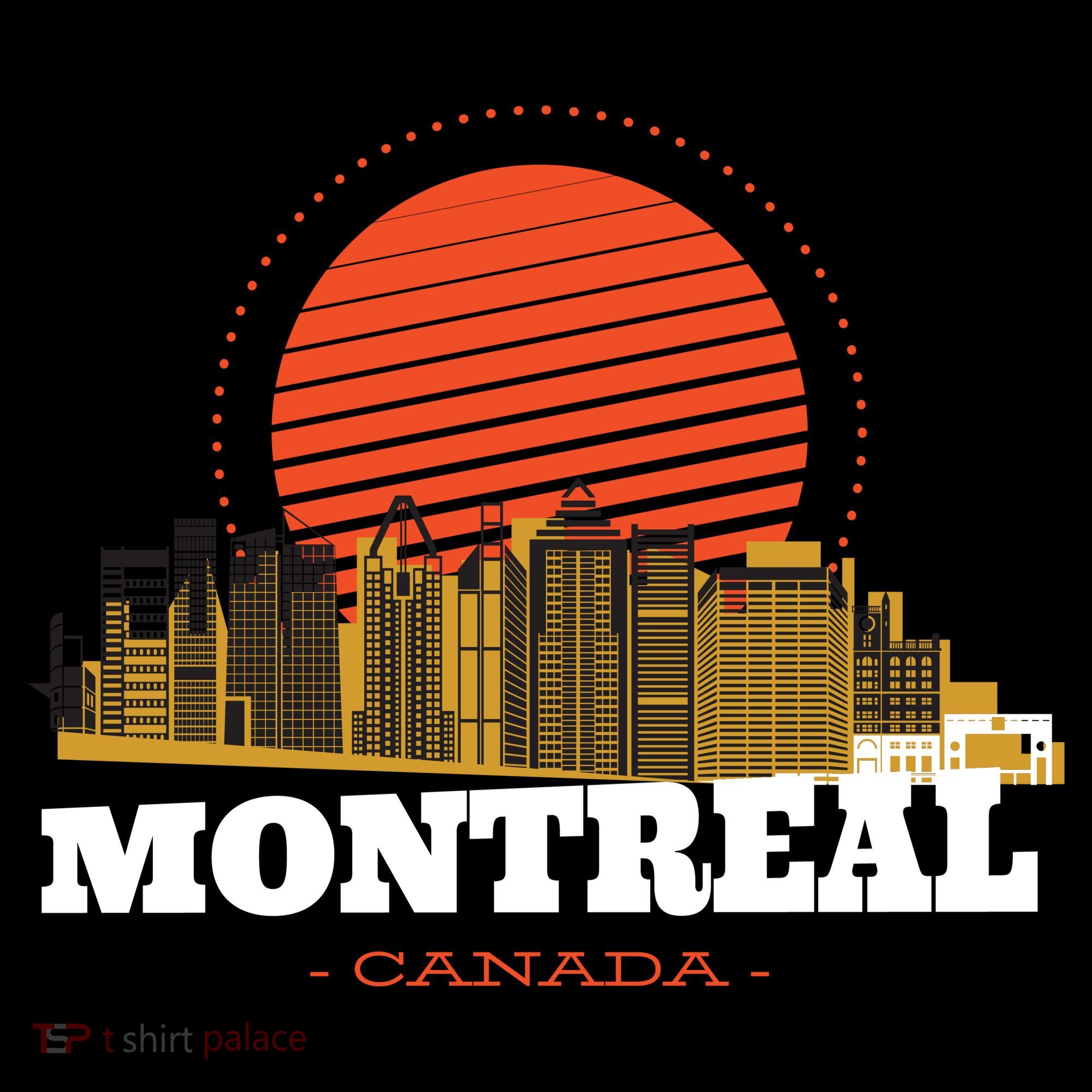 Montreal Canada Skyline Button