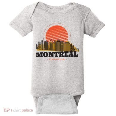 Montreal Canada Skyline Baby Bodysuit
