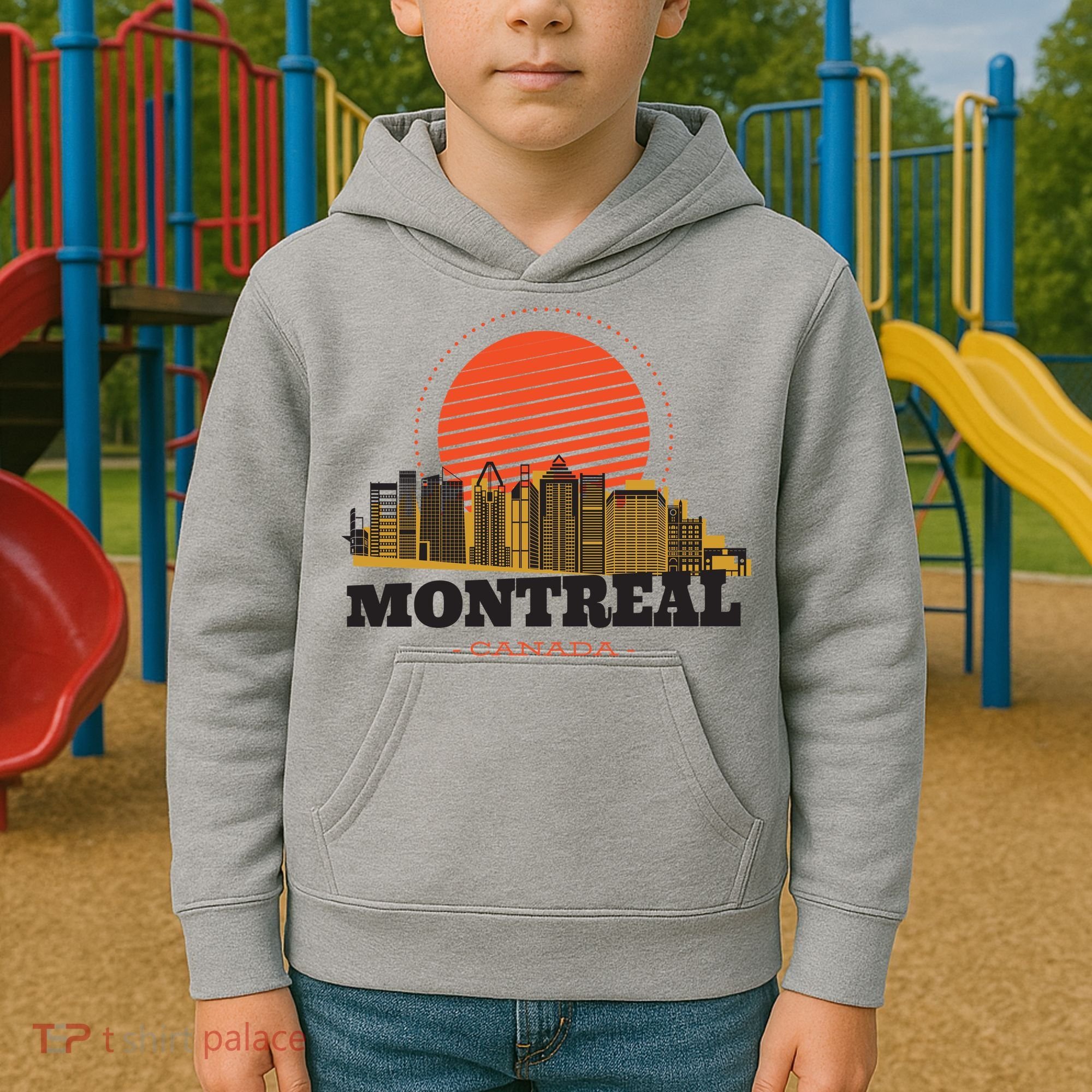 Montreal Canada Skyline Kids Hoodie
